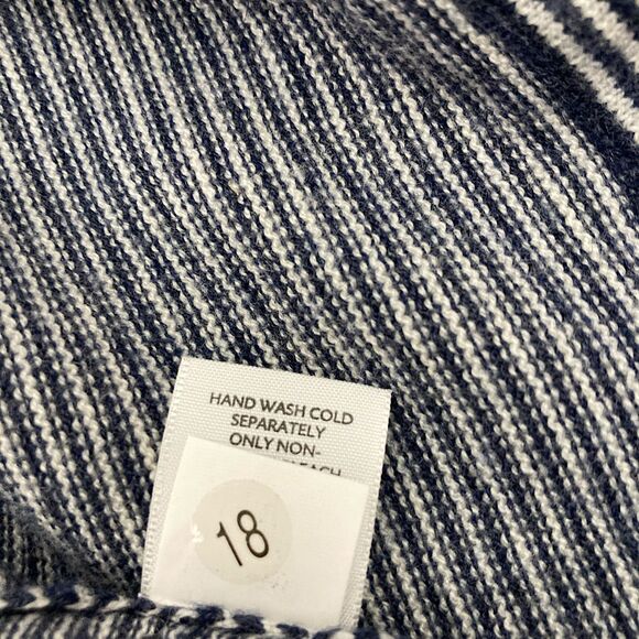 โจ J.Jill Striped Cardigan XL ๐ Black Wool Blend Button Front V-Neck ๐ - Picture 15 of 15